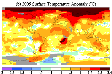 2005 Surface Temperature Anomaly