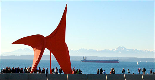Olympic Sculpture Park, with Olympics in background