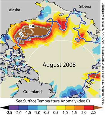 sea surface temperature anomolies 2007, 2008
