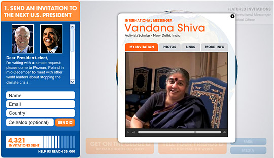 video appeal by Vandana Shiva: 360.org