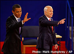 Barack Obama and John McCain. Photo: Mark Humphrey / AP