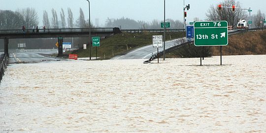I-5 flooded in Washington