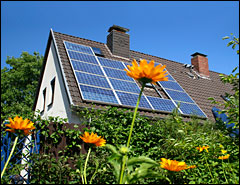 solar on a house roof