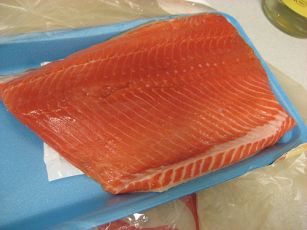 packaged salmon.