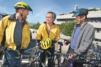 Chu and biking colleagues.