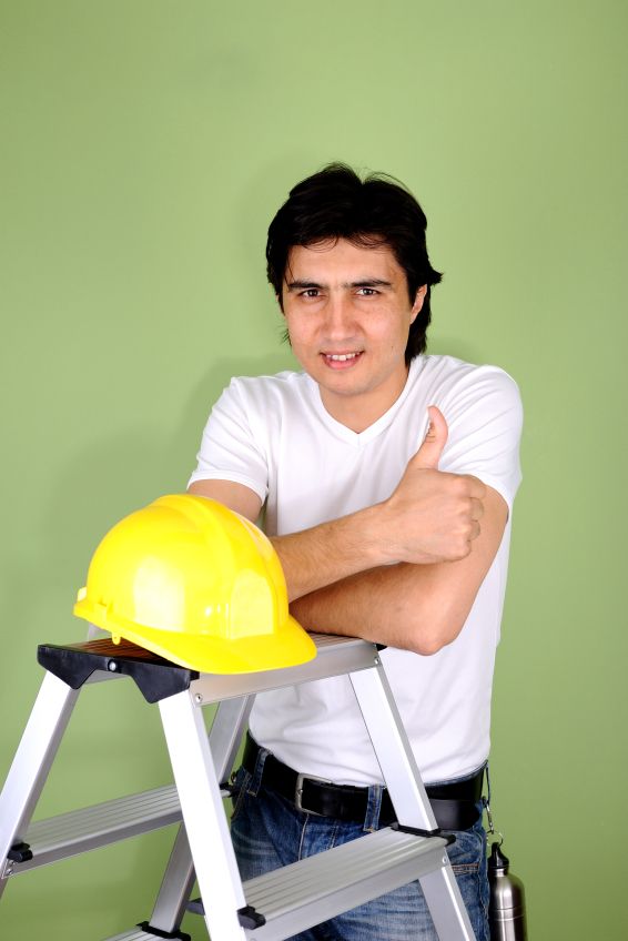 Young man with hardhat