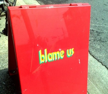 Blame sign.