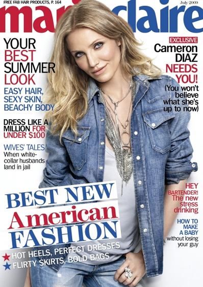 Cameron Diaz on Marie Claire cover