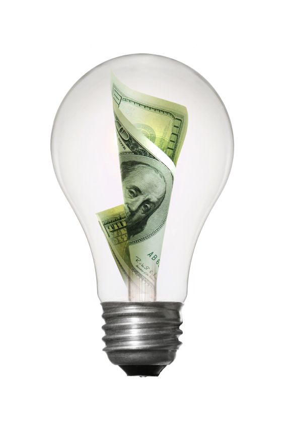 Money in light bulb