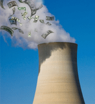 money blowing out of nuke plant