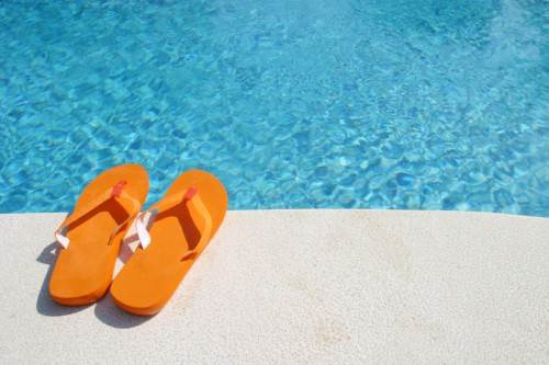 flip-flops by pool