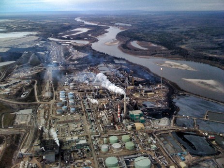 A tar-sands facility from the air.