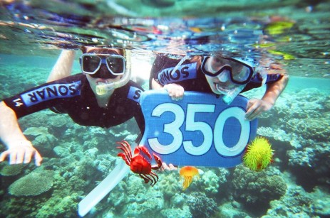 350 scuba divers at Great Barrier Reef