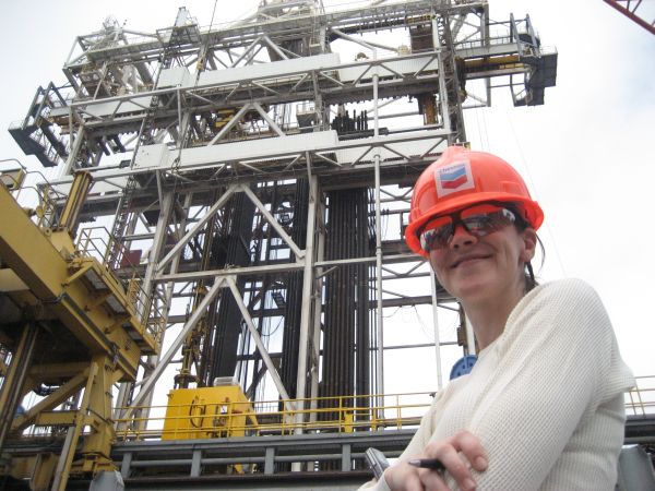 Amanda Little on oil rig