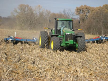 Ken McCauley's corn fields getting their booster shots.