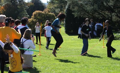 Michelle Obama jumping rope
