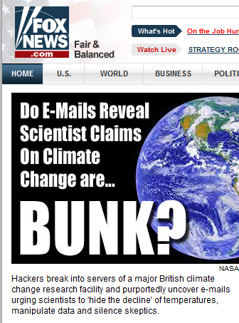 FOXNews: Do E-Mails Reveal Scientist Claims On Climate Change are... BUNK?