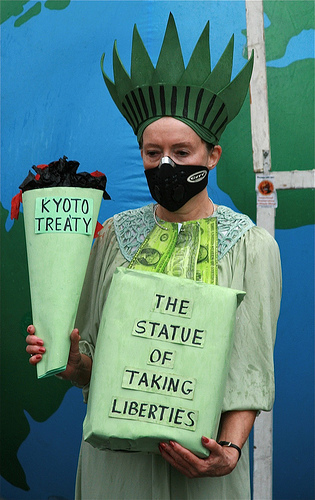 Statue of Liberty climate protest