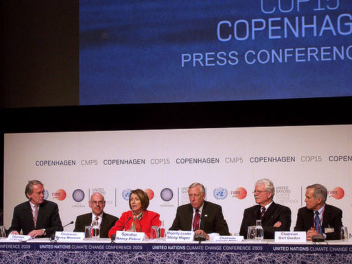 Pelosi and colleagues at Copenhagen talks
