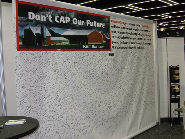 Don't CAP Our Future booth.
