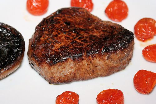 heart-shaped steak