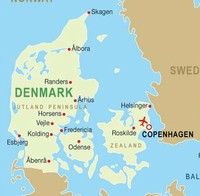 Denmark map. 