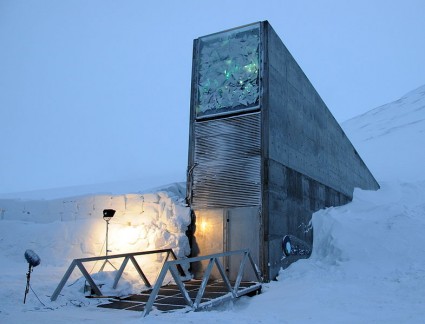 The entrance to the Svalbard "Doomsday" Seed Vault in Norway.