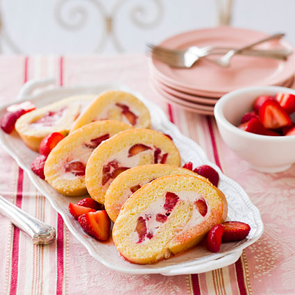 Strawberries and Cream Cake Roll