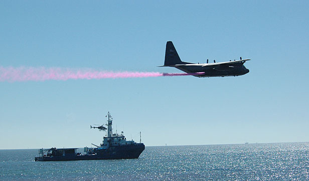 Plane spraying test dispersants 