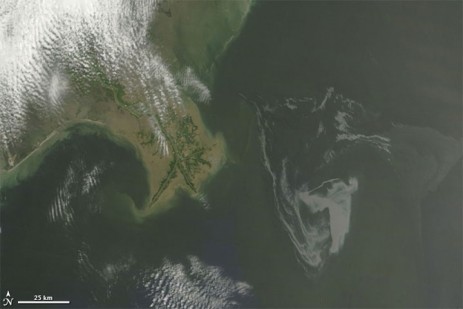 Oil spill seen by satellite