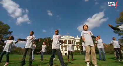 Kids jumping in front of White House