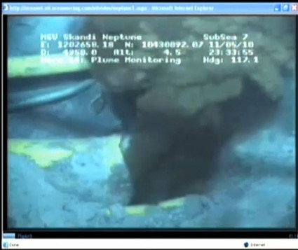 Still from video of oil leak