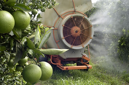 Pesticide being sprayed.