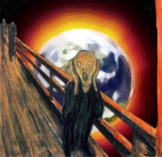 "The Scream" with planet in background