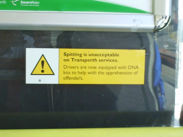 no spitting on the bus