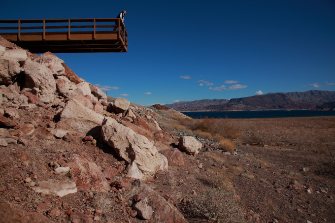 Dock over dry Lake Mead