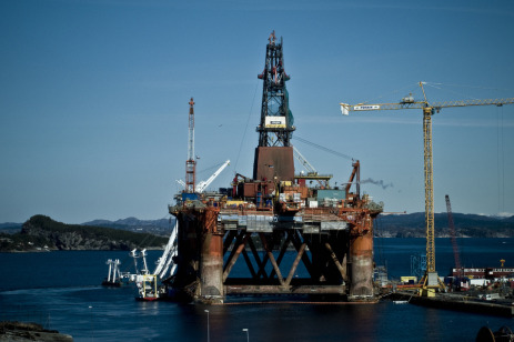 An oil rig off the coast of Norway.