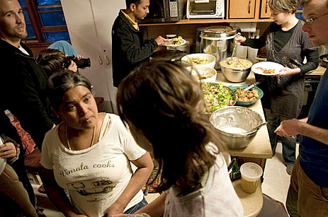 Vimala Rajendran in the kitchen