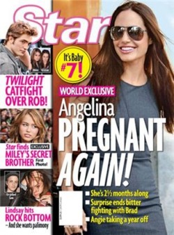 Pregnant Angelina Jolie on magazine cover