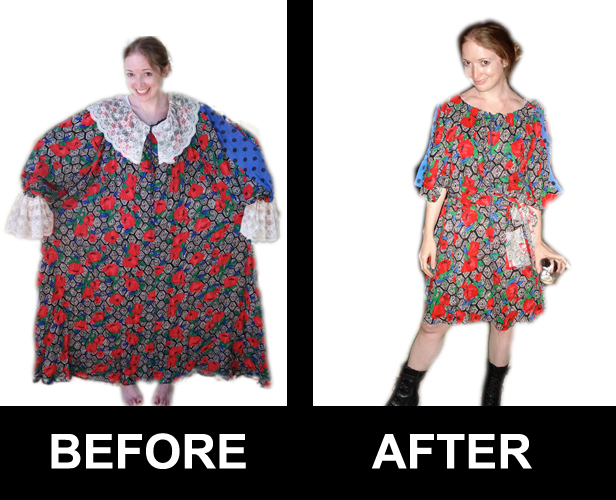Marisa Lynch's Dress a Day before and after