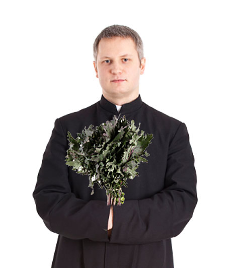 Priest with kale