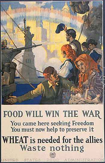 War poster with immigrants