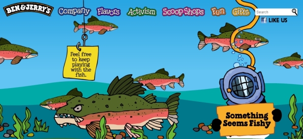 Ben & Jerry's Something Fishy homepage
