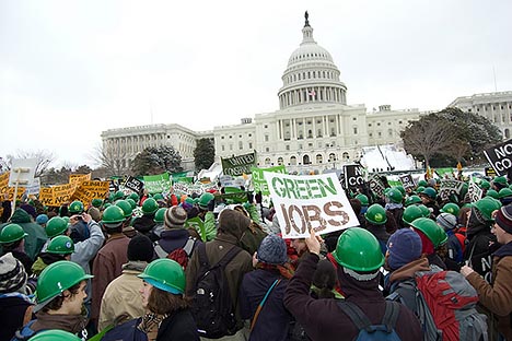 A green-jobs rally at the capitol in 2009.