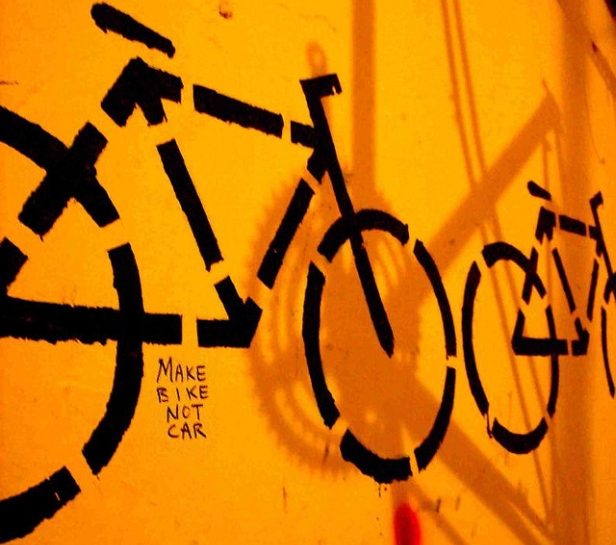 make bike not war graffiti