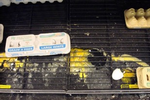 Broken eggs in Walmart