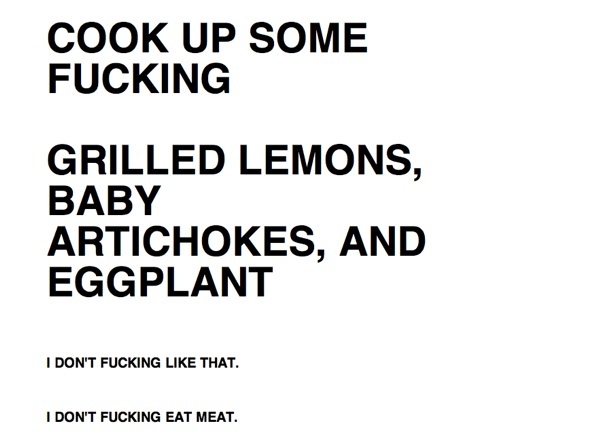 cook up some effing grilled lemons, baby artichokes, and eggplant