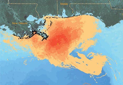 Gulf oil spill map