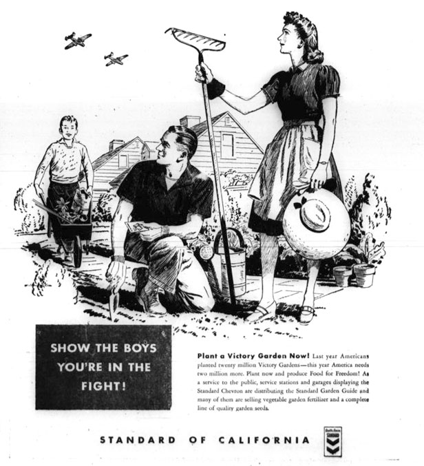 1944 Stanard Oil ad for Victory Gardens