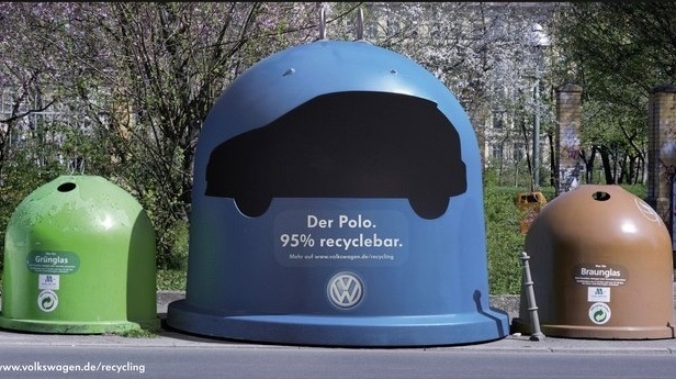 Volkswagon car recycling bin